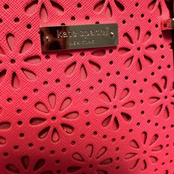 Kate Spade Maise Cedar Street Perforated Leather Bag Neon Pink - Picture 5 of 9